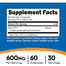 NUTRICOST Alpha GPC 600 mg 60 Vegetarian Capsules image