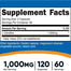 NUTRICOST L-Citrulline 1000 mg Per Serving 60 Serv 120 Capsules image