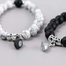 Natural Stone Distance Heart Magnet Couple Bracelets | Friendship Fashion Jewelry Gift 2Pcs Set Beads Bracelet for Lovers image