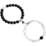Natural Stone Distance Heart Magnet Couple Bracelets | Friendship Fashion Jewelry Gift 2Pcs Set Beads Bracelet for Lovers image
