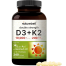 NatureBell Vitamin D3 Plus K2 10,000 IU Vitamin D plus 200mcg Vitamin K MK-7 240 Softgels -522740375 image
