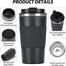 Necomi 510ml Stainless Steel Coffee Cup, Vacuum Insulated Travel Mug for Home Office Outdoor Works Great for Ice Drinks and Hot Beverage image