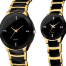 New Collection Stainless Steel Chain Couple Gold and Black Watch With Box - Watch For Women and Man image