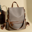 New Design Women Backpack Nylon Waterproof Anti-Theft Travel Bagpack Coffee image