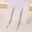 New Gold Color Long Crystal Tassel Dangle Earrings for Women image