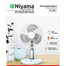 Niyama KL-880 Kingsan Solar Charging Option USB Rechargeable Portable Table Fan LED Light Multi-function Fan Stand Desk Fan-7 Inch image