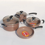 Noah Non -Stick Frypan Marble Quoted Set Walnut Brown 7 Pcs Set image