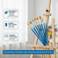 Novelty Blue Flat Nylon Hair Artist Paint Brush Suitable For Watercolour, Acrylics and Oil Painting Set Of 12 Pcs image