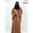 Nusrah Chest Pleated Abaya | Milk Coffee image