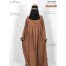 Nusrah Chest Pleated Abaya | Milk Coffee image