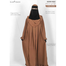 Nusrah Chest Pleated Abaya | Milk Coffee image