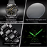 OLEVS 2886 New Black Quartz Watch for Men Stainless Steel Watchband Auto Date Chronograph Waterproof Luminous Business Men Wristwatch image