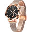 OLEVS Women's Quartz Watch With a Rose Gold olored stainless steel band and a faceted dark blue dial image