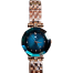 OLEVS Women's Quartz Watch With a Rose Gold Colored stainless steel band and a faceted dark blue dial image