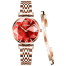 OLEVS luxurious stainless steel diamond shape watch waterproof for womens image