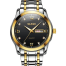 Olevs Golden And Silver Two Tone Stainless Steel Analoge Wrist Watch For Men - Black And Silver And Golden image