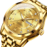 Olevs Silver and Golden Two Tone Stainless Steel Analog Wrist Watch For Men image