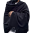 One Colour Woolen Shawl Or Chador For Men and Women- Black image