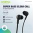 Oraimo OEP-E26 Bass Stereo In Ear Earphone - Black image