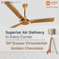 Orient Quasar Ornamental 56 Inch Ceiling Fan Golden Chocolate image