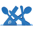 PH Spoon and Fork Shaped Steel Tissue Holder Blue image