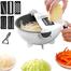 PRAMUKH Delicious 9 in 1 Vegetable Cutter with Drain Basket, Multifunctional Vegetable Mandoline Slicer 2L Capacity Rotate Vegetable Chopper Graters image