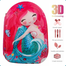 AUM Mermaid 3D Print Multipurpose Large Capacity Jumbo Hardtop Pencil/Pen Pouch/Case image
