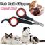 Pet Cat Dog Nail Clipper Cutter With Sickle Stainless Steel image
