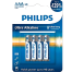 Philips LR03E4B/70 AAA Ultra Alkaline Battery Bundle of 4 Pieces image