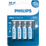 Philips LR6E4B/10 AA Ultra Alkaline Battery Bundle of 4 Pieces image