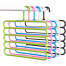 Plastic 5 Layers Trouser Hanger, Hijab Hanger For Cloth Hanging 3Pcs=Multicolor - Hanger image