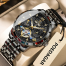 Poedagar Mens Waterproof Luminous Stainless Steel Strap Alloy Case Automatic Movement Mechanical Watch image