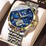 Poedagar Mens Waterproof Luminous Stainless Steel Strap Alloy Case Automatic Movement Mechanical Watch image