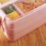 Portable 3-Compartment Tiffin Box Lunch Box (Multicolor) image