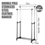 Portable Double‑Pole Cloth Rack Small With Wheels image