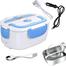 Portable Electric Lunch Box - White and Blue image