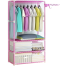 Portable Garment Rack with Shelves A Multi-Layer Clothes Organizer with Hanging Rail image