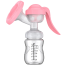 Portable Manual Breast Feeding Pump Set Pink Color image