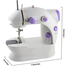 Portable Mini Sewing Machine with Foot Pedal and Adapter - White image