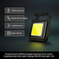 Portable Pocket USB Rechargeable Keychain Torch Lantern 3 Lighting Modes Work Light Camping COB LED Flash Light 1 Set image
