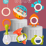 Premium Children Teether Early Education Training Set Toy Baby Hand Teether Jhunjhuni 7pcs image