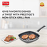Prestige Omega Select Plus Square Induction Base Non-Stick Aluminium Grill Pan 25 Cm, Black|Nonstick Coating|3 Layer; Finish|Metal Spoon Friendly image