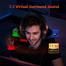Qcy Heroad Vn200 Pro H7gm 7.1 Usb Wired Gaming Headset Rgb Ps4 Ps5 Pc Compatible image