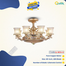 Qulik 48 Inch Modern Chandelier Retractable Invisible Blade Silent 3 Color Change LED Remote Ceiling Fan (Golden) image