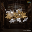 Qulik Golden and Clear Crystal Leaf Round Chandelier image