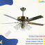 Qulik Luxoria UL 52 Inch Glass Flower Lampshade Copper Motor Remote Control Under-light Ceiling Fan Fan image