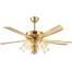 Qulik Luxoria UL 52 Inch Glass Flower Lampshade Copper Motor Remote Control Under-light Ceiling Fan image