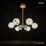 Qulik Modern Crystal Chandelier 6 Circle-Shaped Hanging LED Ceiling Light image