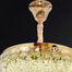 Qulik Modern Crystal Chandelier Decorative Pendant Hanging Single layer 3 Color LED Ceiling Light image
