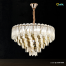 Qulik Modern Crystal Chandelier Hanging LED Ceiling Light image